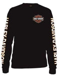Harley-Davidson® Men's Bar & Shield Superstition Logo Long Sleeve Tee, Black or White