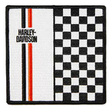 Harley-Davidson® 4 in. Embroidered Bold Checkered H-D Emblem Sew-On Patch - Superstition Harley-Davidson
