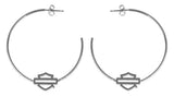 Harley-Davidson® Women's Large Bar & Shield Logo Hoop Earrings, Silver or Gold - Superstition Harley-Davidson