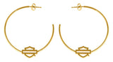 Harley-Davidson® Women's Large Bar & Shield Logo Hoop Earrings, Silver or Gold - Superstition Harley-Davidson