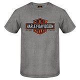 Harley-Davidson® Long Bar & Shield Logo Wild Horse Short Sleeve T-Shirt, Gray - Superstition Harley-Davidson