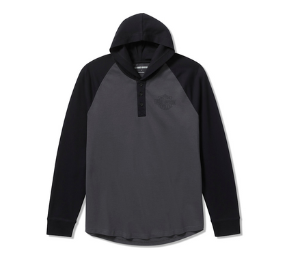 Harley-Davidson Men's HDMC Raglan Henley with Hood - Colorblock,96723-25VM