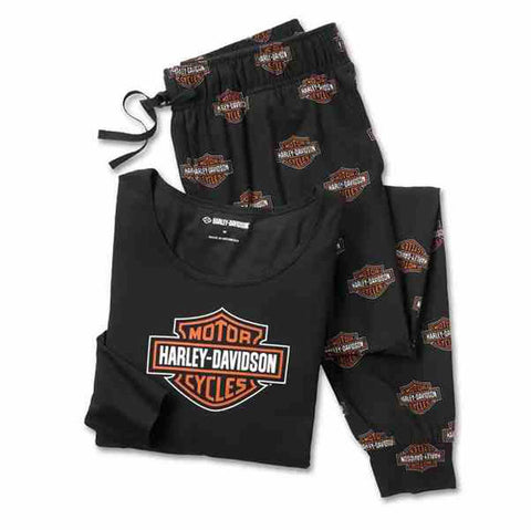 Harley-Davidson Women's Bar & Shield Long Sleeve Pajama Set, 96159-25VW