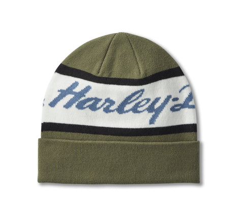 Harley-Davidson® Men's Script Knit Winter Beanie Cap, 97629-25VM