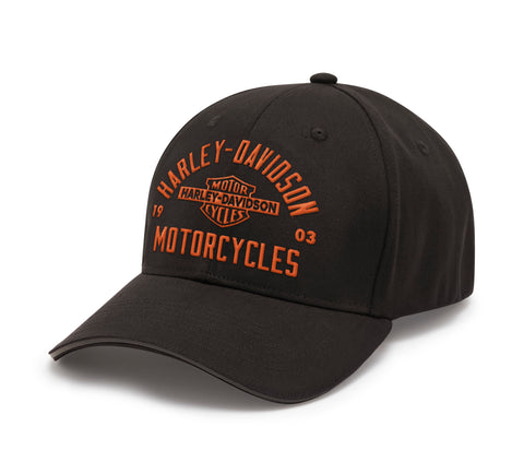Harley-Davidson® Apex Softail Stretch Fit Baseball Hat - Black, 97720-25vm