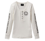 Harley-Davidson® Women's Willie G™ Snap Front Long Sleeve Henley, 99100-22VW