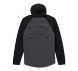 Harley-Davidson Men's HDMC Raglan Henley with Hood - Colorblock,96723-25VM