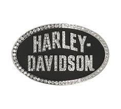 Harley-Davidson® Women's Oval Embellished Belt Buckle - Antique Nickle Finish