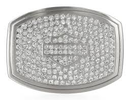 Harley-Davidson® Women's Bar & Shield Embellished Belt Buckle – Brushed Nickle