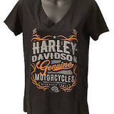 Harley-Davidson® Women's Genuine Label Sugar Skull Short Sleeve Tee, Black