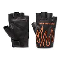 Harley-Davidson® Women's Ignite Fingerless Leather Gloves - Black & Orange, 98208-24VW