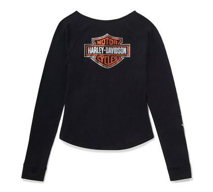 Harley-Davidson® Women's Essential Bling Keyhole Henley, 96757-25VW