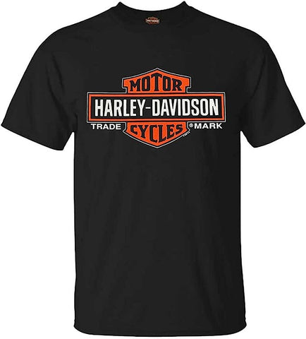 Harley-Davidson® Men's Elongated Bar & Shield Night Scene Custom Short Sleeve Tee, Black