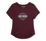 Harley-Davidson® Beveled Bar & Shield Bling Top, Maroon 96845-25VW