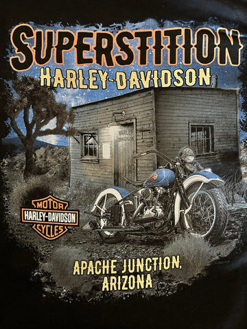 Harley-Davidson® Men's Bar & Shield  Night Scene Custom Muscle Sleeveless Tee, Black