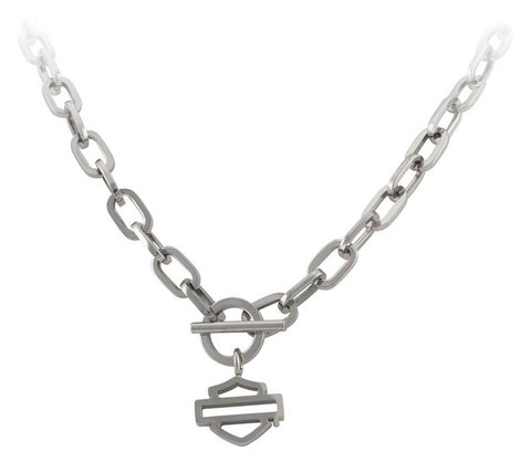 Harley-Davidson® Women's Large Chain Link Toggle Bar & Shield Necklace HSN0080 - Superstition Harley-Davidson