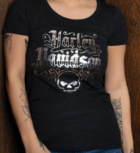 Harley-Davidson Women's Heavy Metal Hobo Handbag, Black