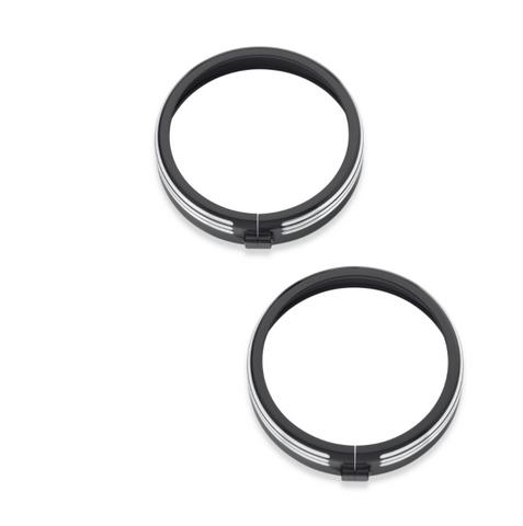 Harley-Davidson® 4 in. Defiance Auxiliary Lamp Trim Rings, 61400355 - Superstition Harley-Davidson