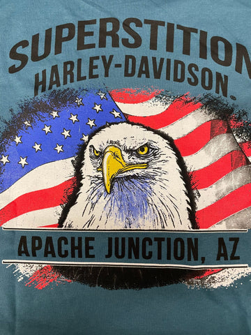 Harley-Davidson® Men's Blur Eagle Long Sleeve Tee, Indigo Blue - Superstition Harley-Davidson