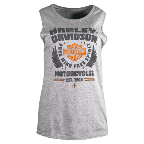 Harley-Davidson® Women's Bar and Shield Strong Cactus Sleeveless Tank Top - Gray - Superstition Harley-Davidson