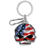 Harley-Davidson® Willie G Skull American Flag Keychain, 4495 - Superstition Harley-Davidson