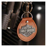 Harley-Davidson® Classic Bar & Shield Logo Vinyl Fob Key Chain - Brown & Silver 4547 - Superstition Harley-Davidson