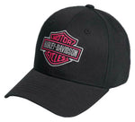 Harley-Davidson® Women's Pink Bar & Shield Baseball Cap, Black/Pink - Superstition Harley-Davidson
