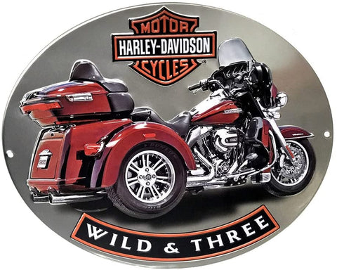 Harley Davidson® Wild & Three Embossed Tin Sign 2011341 - Superstition Harley-Davidson
