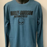 Harley-Davidson® Men's Blur Eagle Long Sleeve Tee, Indigo Blue - Superstition Harley-Davidson