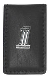 Harley-Davidson® Men's #1 Medallion Money Clip, Black Leather Magnetic Close CR2381L-BLK - Superstition Harley-Davidson
