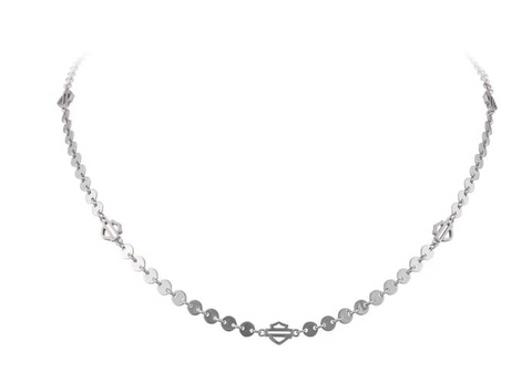 Harley-Davidson® Women's Small Disc Bar & Shield Chain Necklace, HDN0474 - Superstition Harley-Davidson