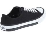 Harley-Davidson® Women's Zia 2" Black Canvas w/ White Trim Sneakers D83817 - Superstition Harley-Davidson