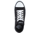 Harley-Davidson® Women's Zia 2" Black Canvas w/ White Trim Sneakers D83817 - Superstition Harley-Davidson