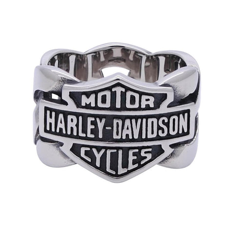 Harley-Davidson® Men's Stainless Steel Bar & Shield Steel Chain Ring HSR0029 - Superstition Harley-Davidson