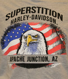 Harley-Davidson® Men's Tracking Text Patriotic Eagle Long Sleeve Shirt - Superstition Harley-Davidson