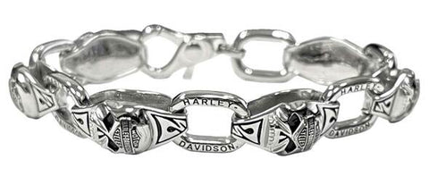 Harley-Davidson® Men's Steel Skull Link Bracelet, HSB0003 - Superstition Harley-Davidson