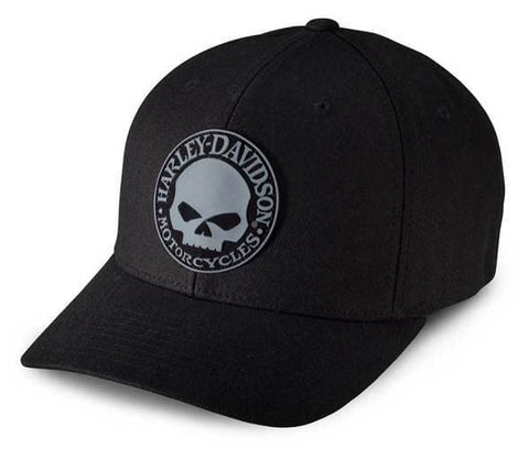 Harley-Davidson® Rubber Skull Patch Stretch Cap Hat, Black/Grey, 99409-16VM - Superstition Harley-Davidson