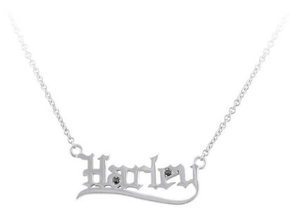 Harley-Davidson® Women's Old English Harley Necklace - Sterling Silver, HDN0459 - Superstition Harley-Davidson