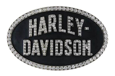 Harley-Davidson® Women's Marquee Embellished Belt Buckle, Nickel Finish HDWBU10309 - Superstition Harley-Davidson