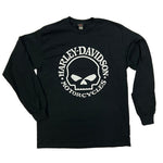 Harley-Davidson® Men's Willie G Skull Miner Long Sleeve Tee, Black - Superstition Harley-Davidson