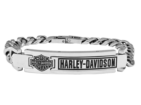 Harley-Davidson® Men's H-D Small Curb Link Bracelet, Stainless Steel HSB0144 - Superstition Harley-Davidson