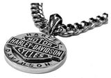 Harley-Davidson® Men's Stainless Steel Bar & Shield Circle Necklace HSN0041-22 - Superstition Harley-Davidson