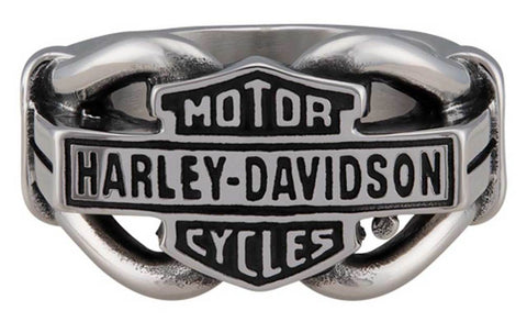 Harley-Davidson® Men's Vintage Bar & Shield Hardware Ring Band, HSR0080 - Superstition Harley-Davidson