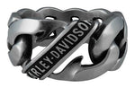 Harley-Davidson® Men's Banner Curb Chain Link Steel Band Stainless Steel Ring HSR0084 - Superstition Harley-Davidson