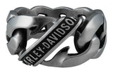 Harley-Davidson® Men's Banner Curb Chain Link Steel Band Stainless Steel Ring HSR0084 - Superstition Harley-Davidson
