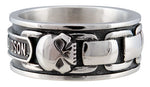 Harley-Davidson® Men's Willie G Skull & Chain Band Ring, Stainless Steel HSR0100 - Superstition Harley-Davidson