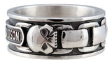 Harley-Davidson® Men's Willie G Skull & Chain Band Ring, Stainless Steel HSR0100 - Superstition Harley-Davidson