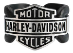 Harley-Davidson® Men's Vintage Bar & Shield Striped Ring, Black Stainless Steel HSR0101 - Superstition Harley-Davidson