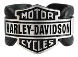 Harley-Davidson® Men's Vintage Bar & Shield Striped Ring, Black Stainless Steel HSR0101 - Superstition Harley-Davidson