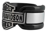 Harley-Davidson® Men's Vintage Bar & Shield Striped Ring, Black Stainless Steel HSR0101 - Superstition Harley-Davidson
